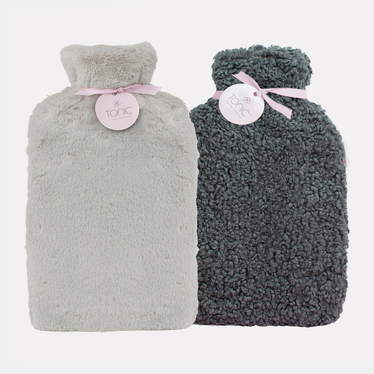 Hot Water Bottles Set of 2 Boucle Deluxe Grey Tonic Australia
