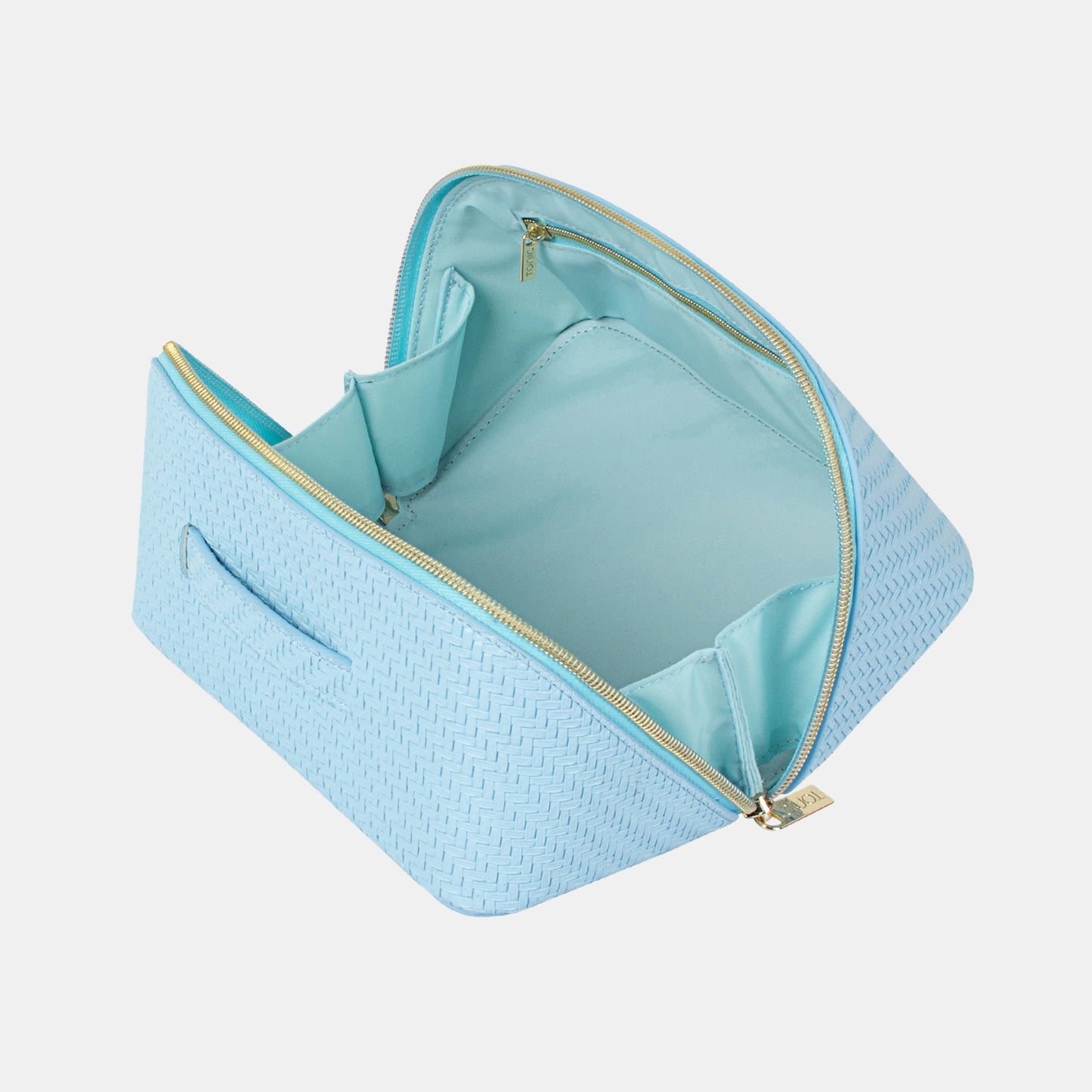 Medium Beauty Bag - Herringbone Bluebell