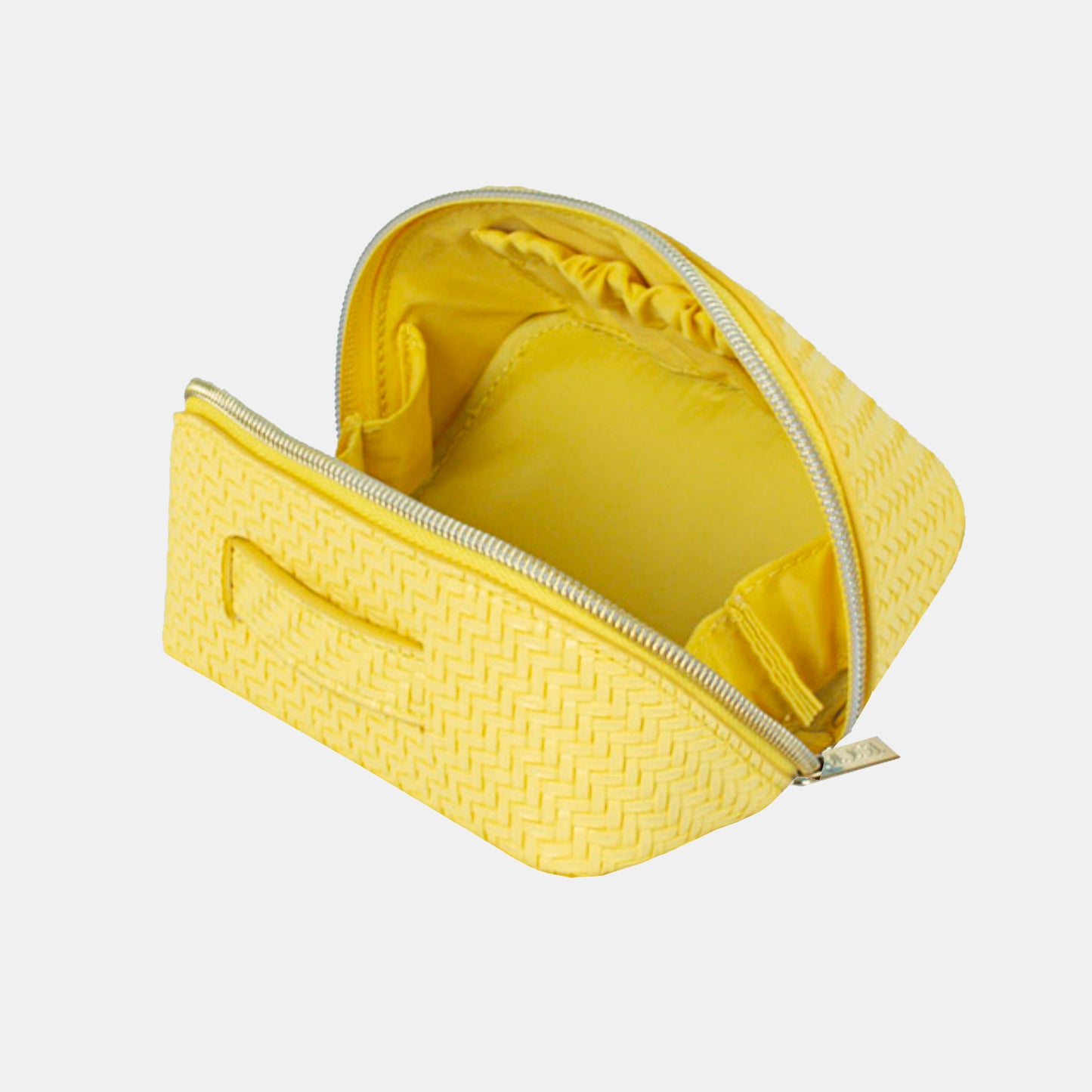 Small Beauty Bag - Herringbone Lemon