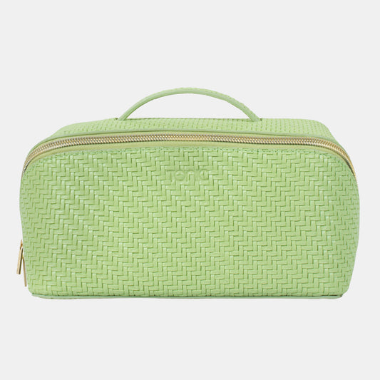 Large Beauty Bag - Herringbone Pistachio