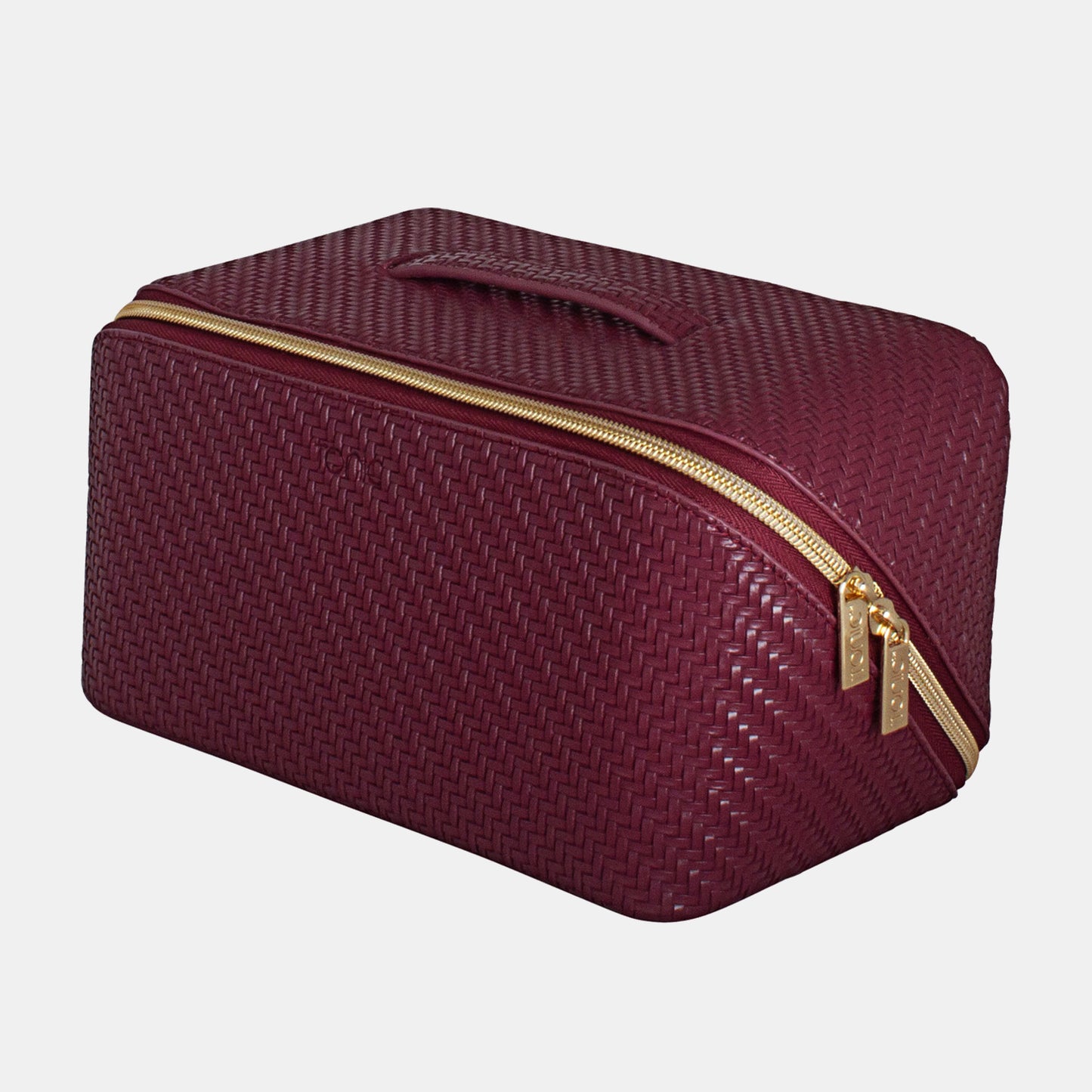 Medium Beauty Bag - Herringbone Plum