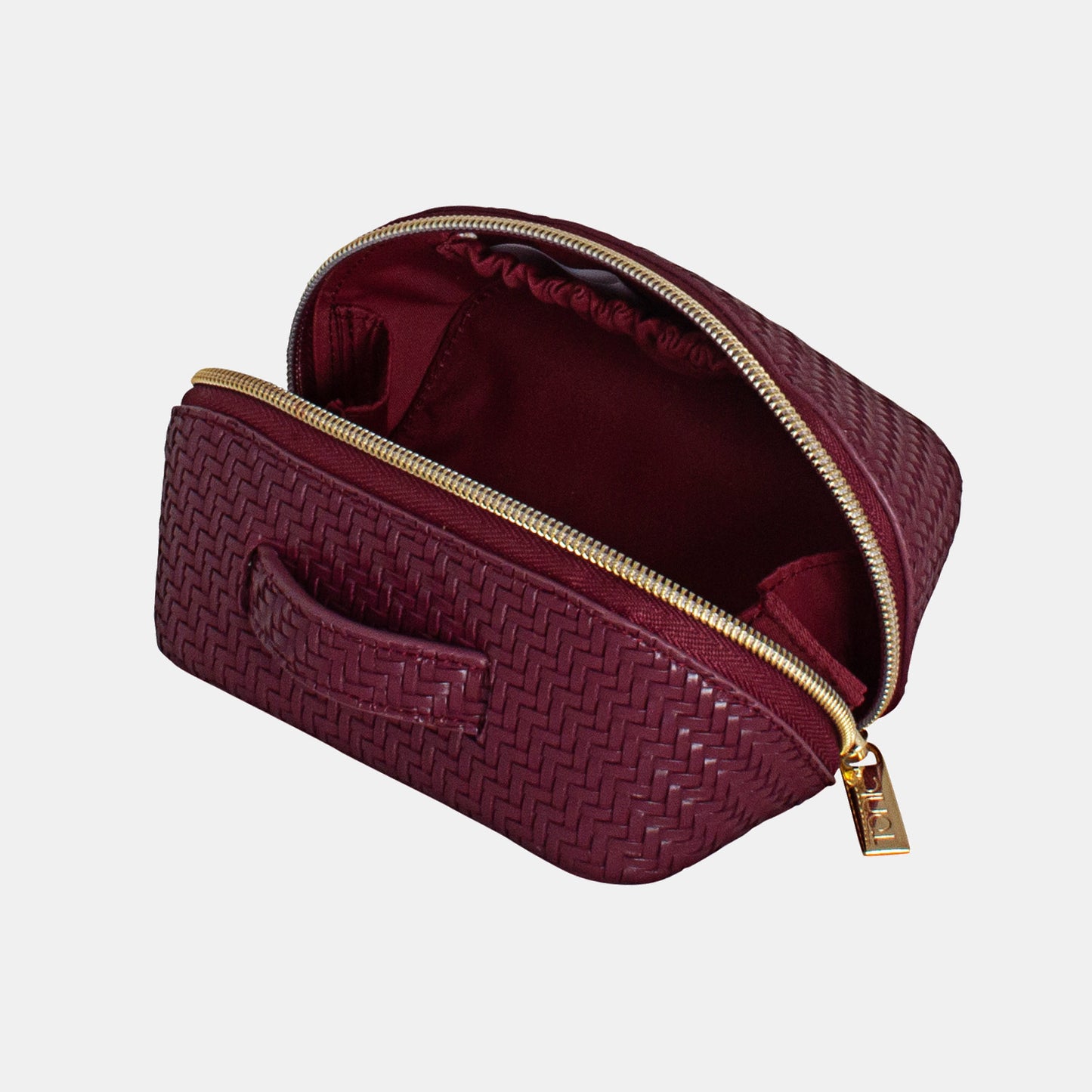 Small Beauty Bag - Herringbone Plum