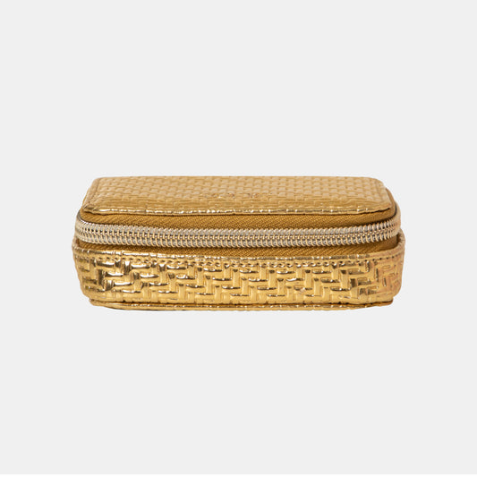 Pill Box - Herringbone Gold