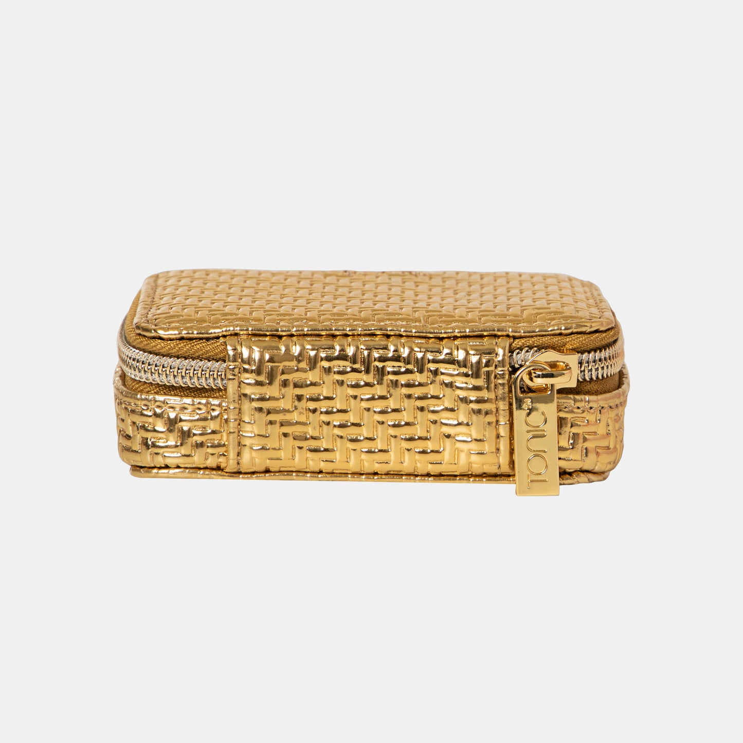Pill Box - Herringbone Gold