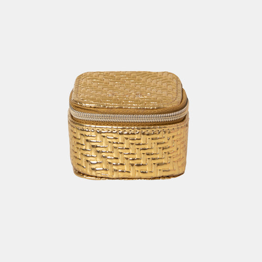 Mini Jewellery Cube - Herringbone Gold