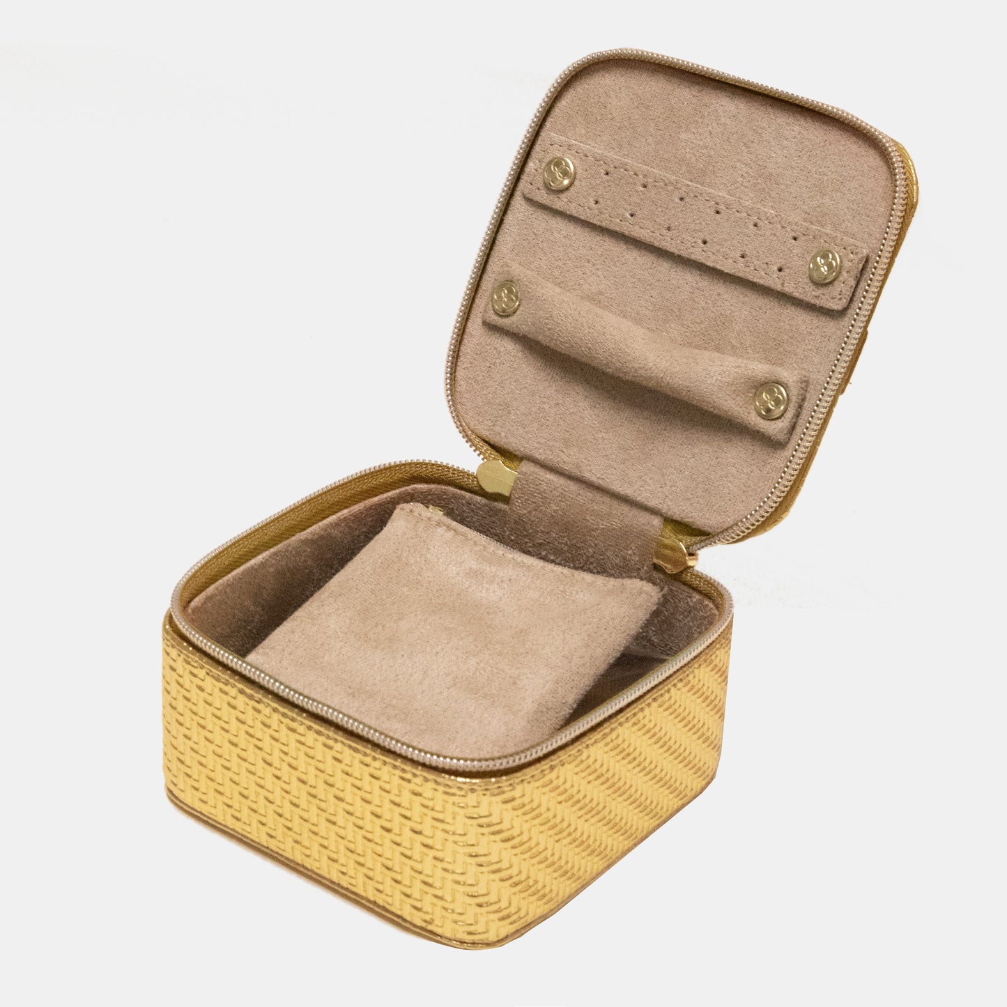 Jewellery Cube - Herringbone Gold