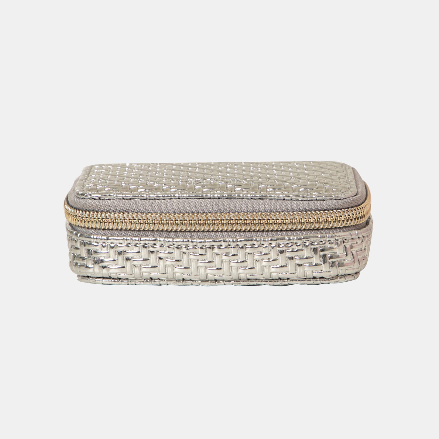 Pill Box - Herringbone Silver