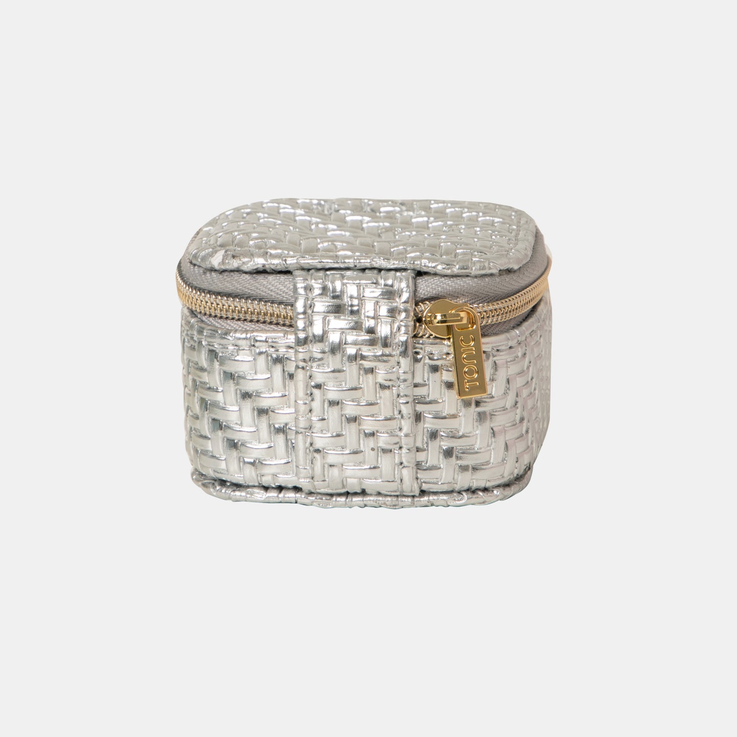 Mini Jewellery Cube - Herringbone Silver