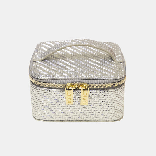 Jewellery Cube - Herringbone Silver