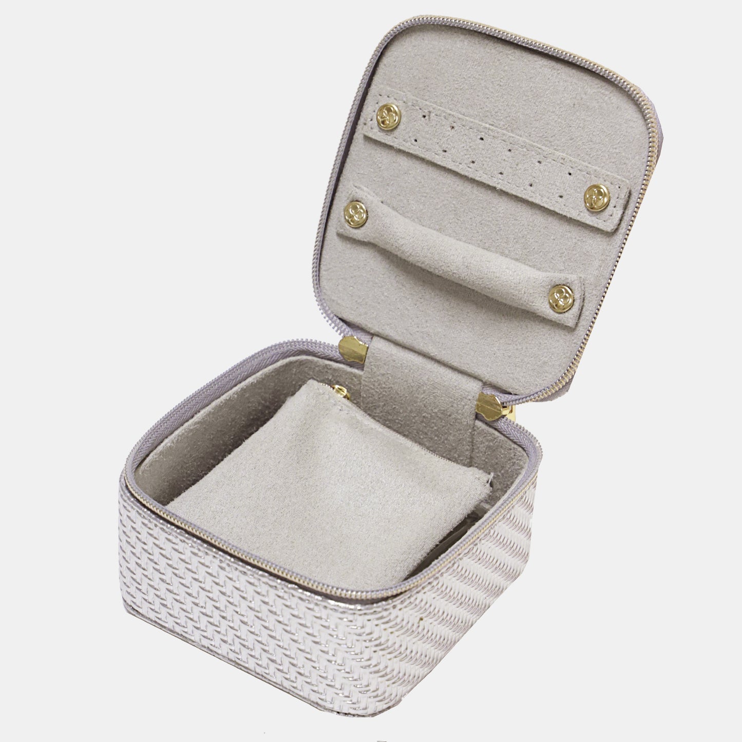 Jewellery Cube - Herringbone Silver