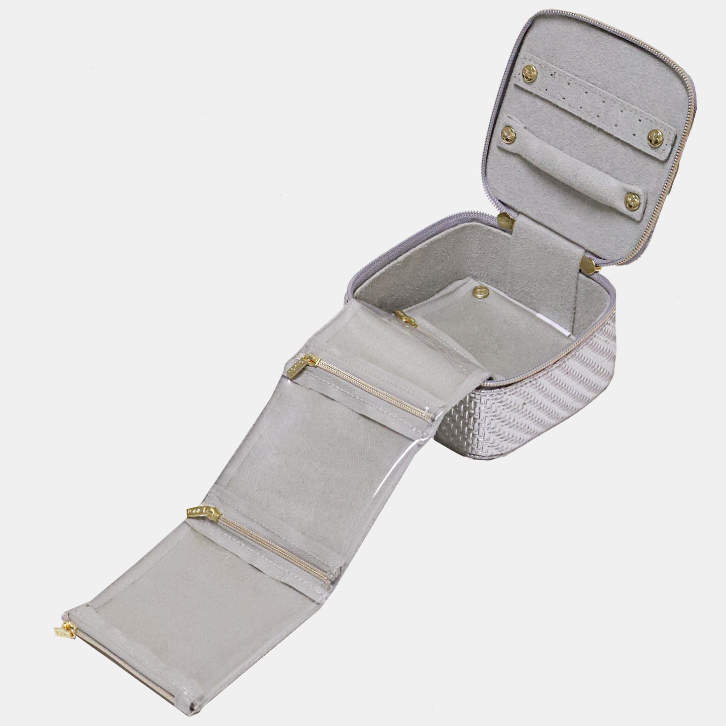 Jewellery Cube - Herringbone Silver