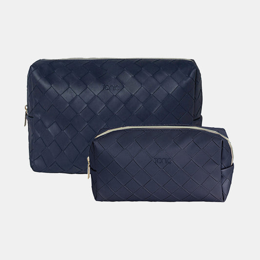 Beauty Bags Set of 2 – Woven Navy