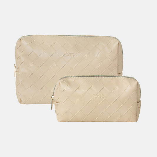 Beauty Bags Set of 2 – Woven Sand